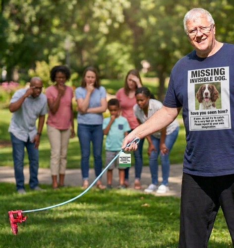 Invisible dog leash - dog,
