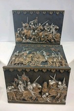 Marcus Design 3 of Battle of Crecy 1346 Ceramic Wall Plaque 1970`s Medieval Rare