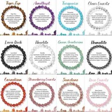 Natural Crystal Healing Chakra Gemstone Bead Bracelet Protection Gem Stone