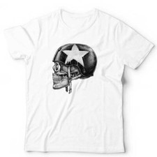 Biker Skull Helmet Tshirt Unisex & Kids Chopper Cafe Racing Motorcycle Motorbike