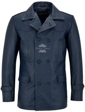 German pea coat - coat, navy