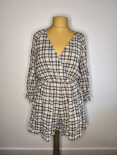 Zara Plaid Wrap Playsuit In