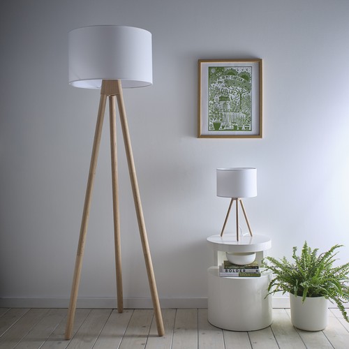Oak wood tall tripod - oak, floor