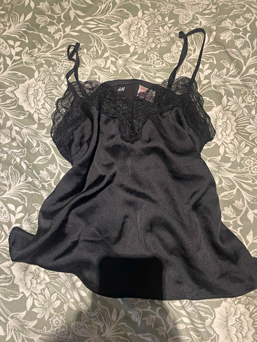 Women black satin lace - satin,