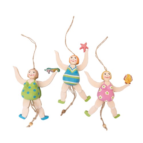 Jumping swimsuit lady - lady, ornament