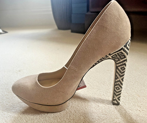Zara beige suede with black - , &