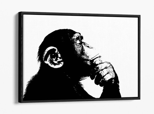 Thinking monkey banksy - monkey,