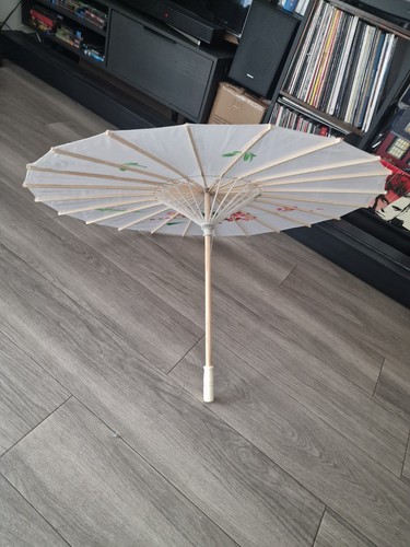 Hand painted white - white, parasol