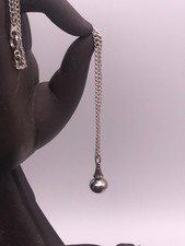 Vintage silver plated brass dowsing divining pendulum on 40 cm chain