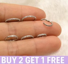 Crystal Nose Ring Clicker Hoop