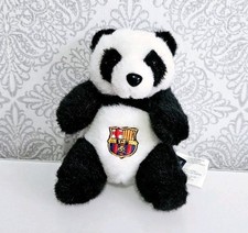 VERY RARE 15CM OFFICIAL FC BARCELONA CREST PANDA BEAR MASCOT SOFT PLUSH 