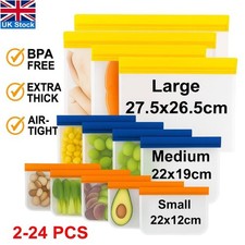 2-24PCS Silicone Reusable Food