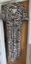 KIM & CO (QVC) SHORT SLEEVE ZEBRA PRINT JUMPSUIT (SAND/BLACK), SIZE 2XL