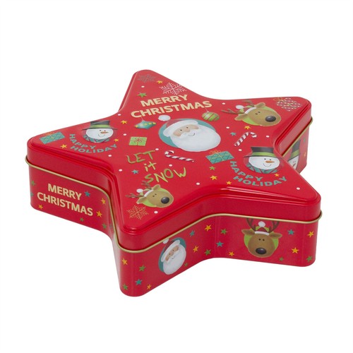 Star shaped christmas tin - christmas,