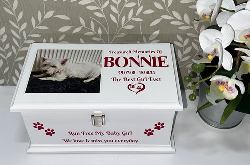 Personalised pet ashes casket - personalised,