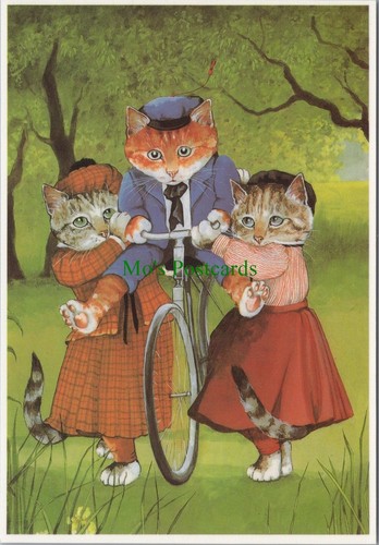 Animals postcard cat cats - -,