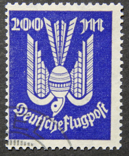 1923 airmail stamp wooden - dr, 1923: