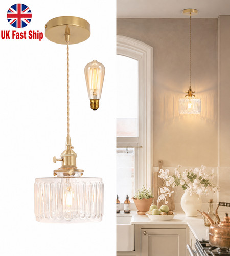 Vintage glass pendant light - vintage,