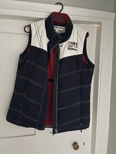 Quba Sails  Women's Navy Blue and White Gilet Fleece Inside with Zip Size 10
