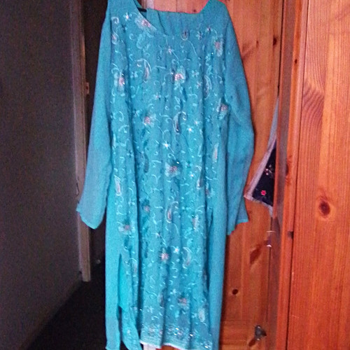 Women turquoise floral silk - women's,