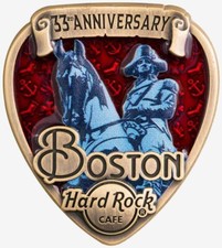 Hard Rock Cafe BOSTON 2022 33rd Anniversary PIN 3-D Guitar Pick Paul Revere NEW!