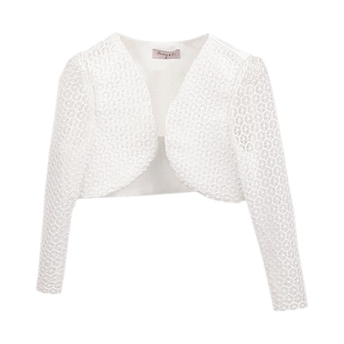 Girls ivory bolero long - bolero, sleeve