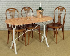 French Cast Iron & Marble Top Bistro Garden Conservatory Table