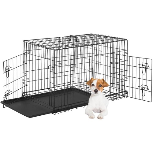 Dog crate kennel folding metal - crate,