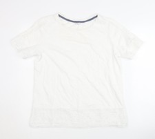 Balmar Heritage Women White Size 14 Crochet Trim T-Shirt