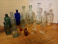 Vintage & Other Glass Bottles Medicine Storage Fluid Used Various