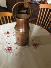 milk churn vintage 2 gallon copper with brass trimmings