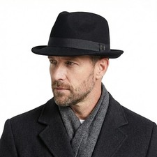 Men 100 wool felt fedora - felt,