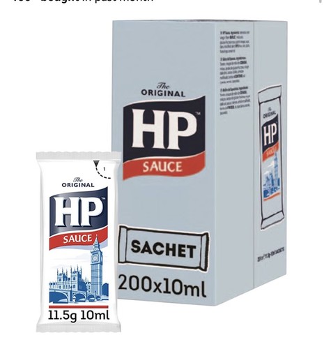 200x brown sauce sachets - hp,