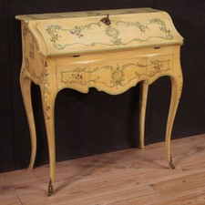 Painted bureau venetian style furniture secrtaire vintage desk 20th century