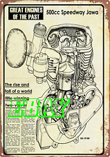 Speedway JAWA 500cc 890 Engine A4 Size Poster Print