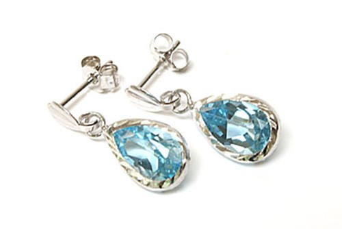 9ct white gold blue - blue, drop