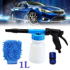 1000ML Snow Foam Car Wash Spray Gun Lance Uses Hose Pipe Sprayer Bottle Gloves