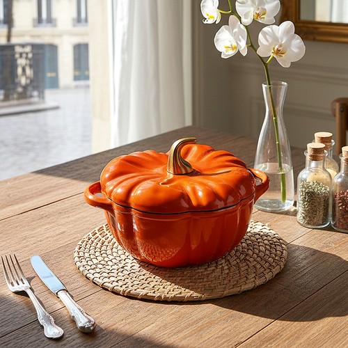 Cast iron pumpkin pot - cast,
