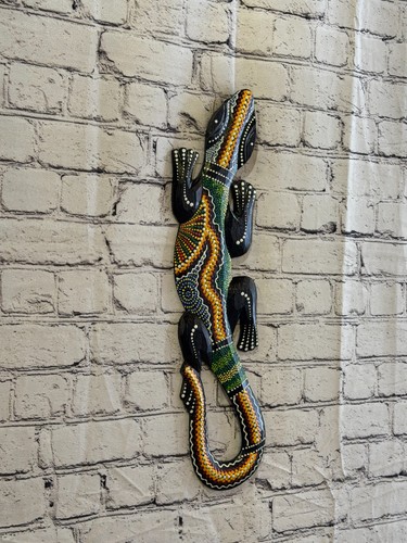 50cm gecko carved wooden - gecko, dot