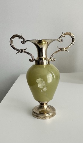 Vintage brass and green onyx - brass,