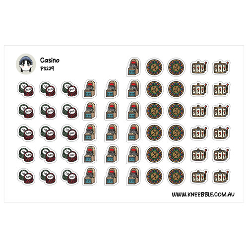 Casino night planner stickers - casino,