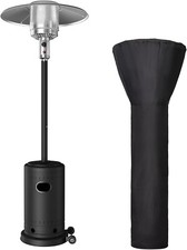 Pamapic Patio Heater with Cover, Outdoor Gas Patio Heater with Wheels, Patio Out