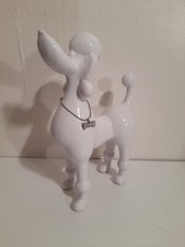 Poodle Ceramic White Sculpture Dog Ornament 220mm