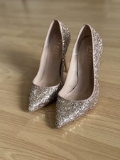 Women's Gold Heeled Shoes Size 3 Uk