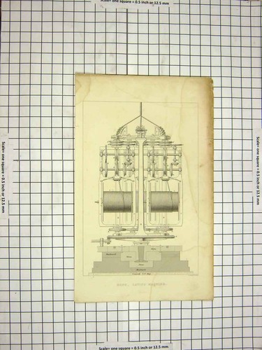 Original old antique print - old,
