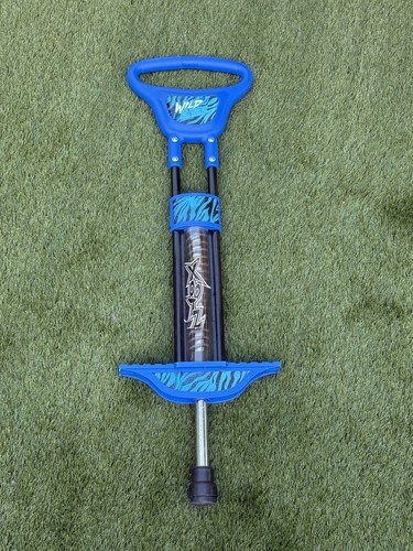 Blue spring powered pogo stick - blue,