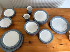 Vintage Denby storm pattern 1980s stoneware crockery set, plates, bowls etc