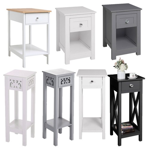 Wood side table tall slim - table,