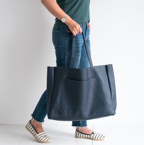 Women navy blue cowhide - navy,