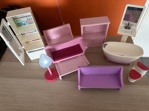 Dolls house wooden - and, plastic